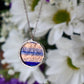 Small circle necklace / Copper and blue