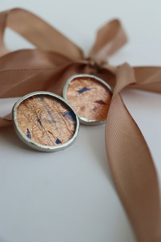 Medium circle earrings / Copper
