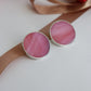 Circle earrings / Hot pink