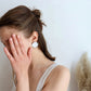 Circle earrings / White