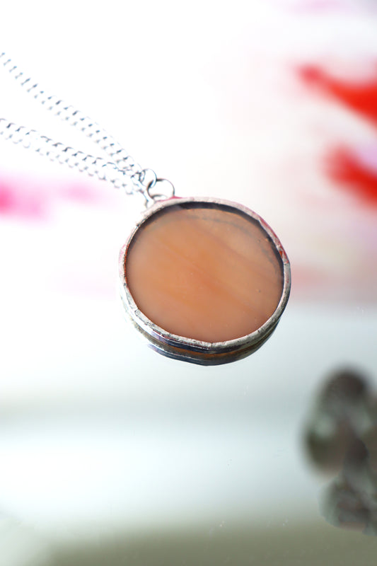 Large circle necklace /  Peach