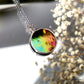 Circle necklaces /  Iridescent and black