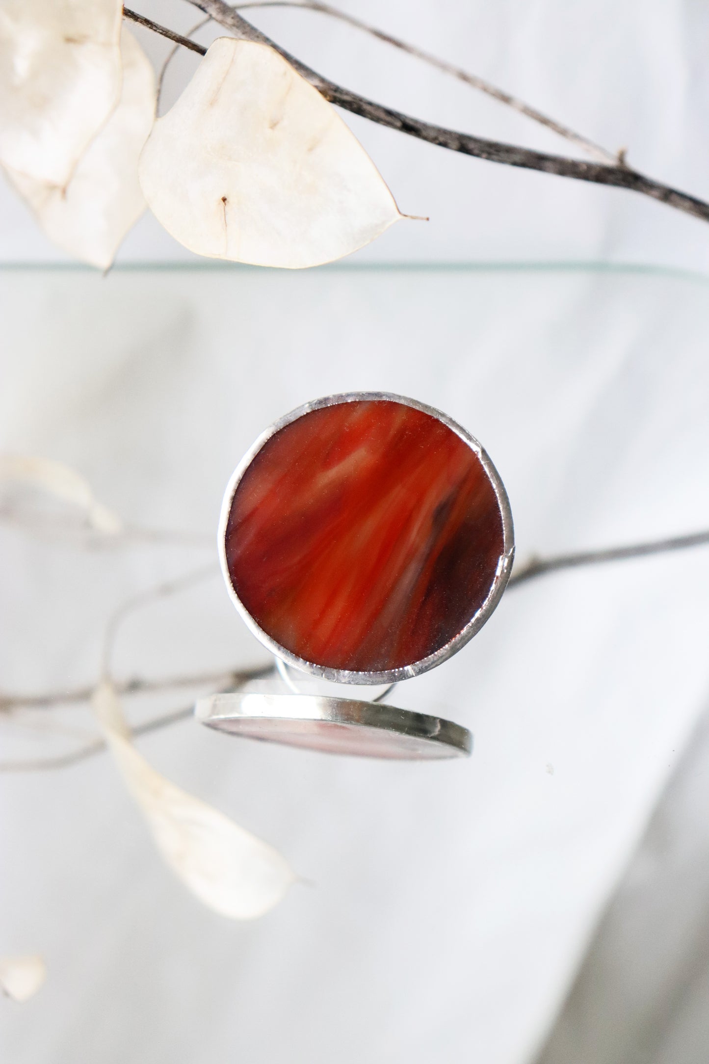 Large circle ring / Deep red