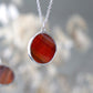 Medium circle necklace /  Red and brown