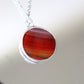 Medium circle necklace /  Red and brown