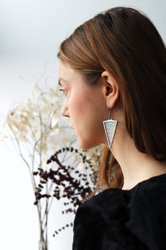 Triangle dangling earrings