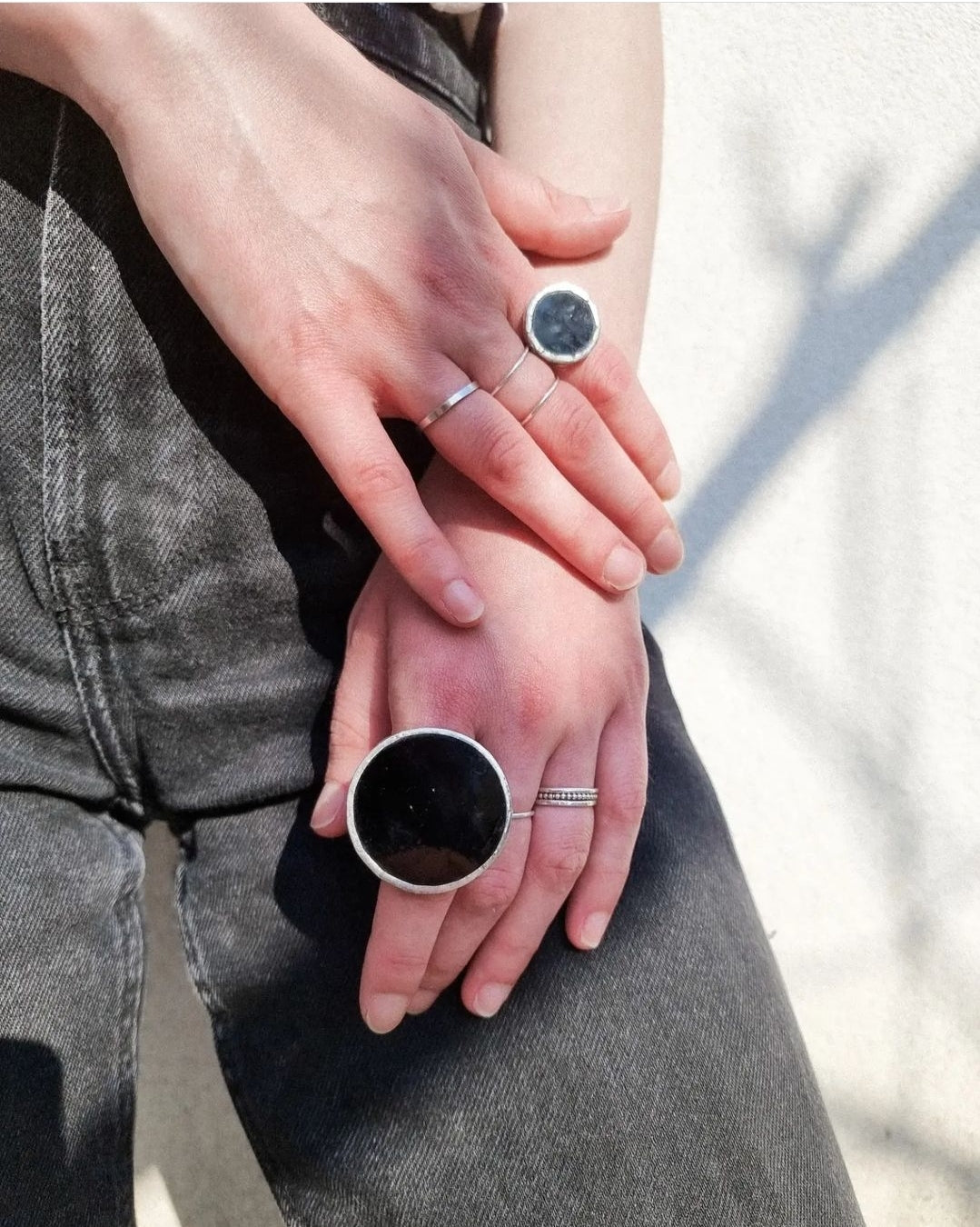 Black circle rings