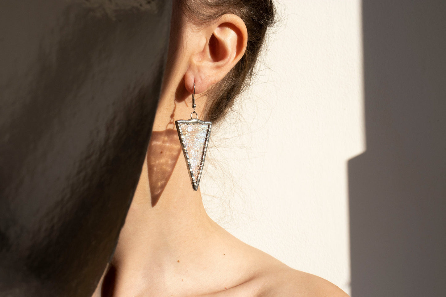 Triangle dangling earrings