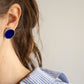 Circle earrings / Navy blue