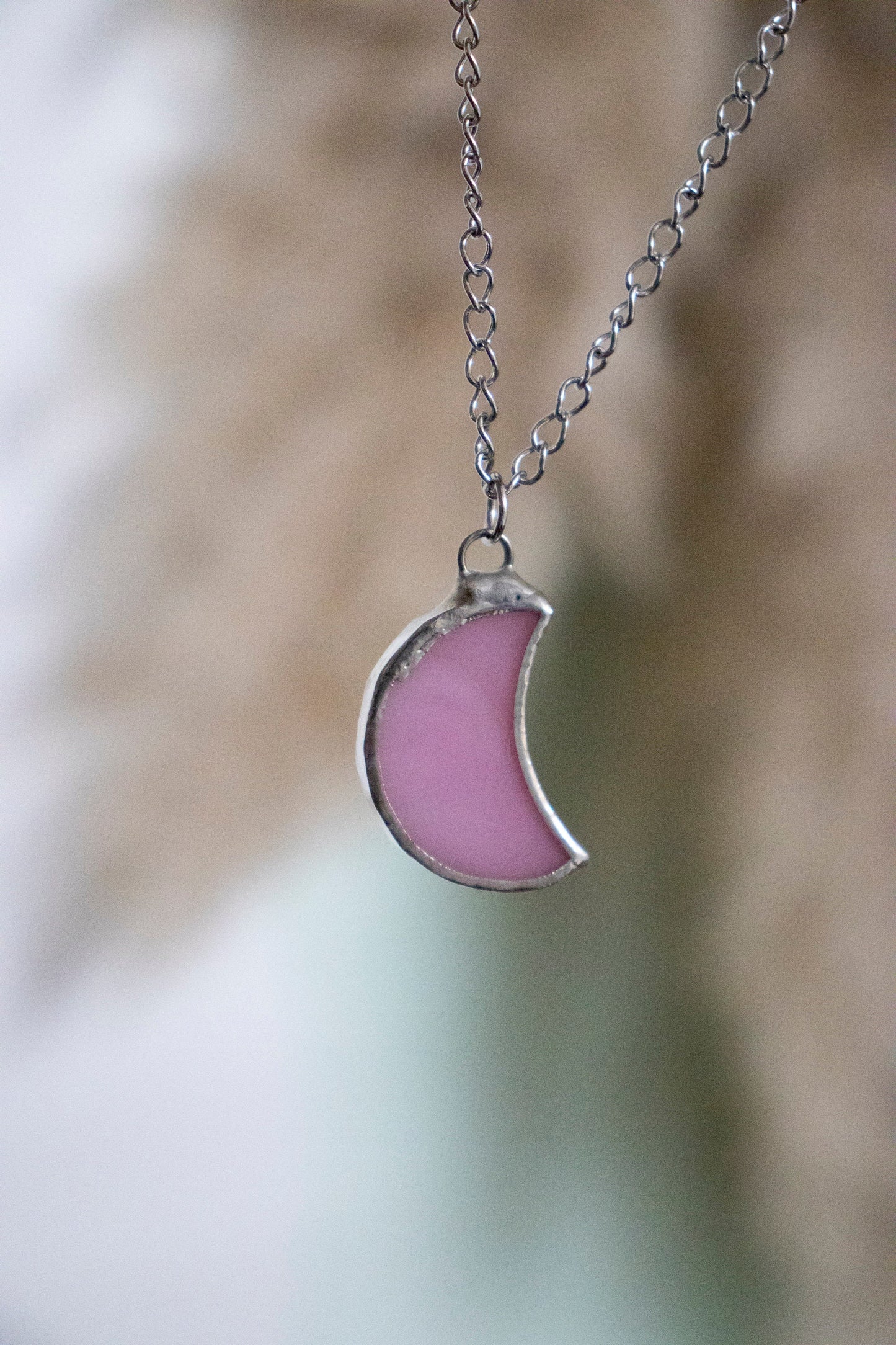 Moon necklace / Light pink